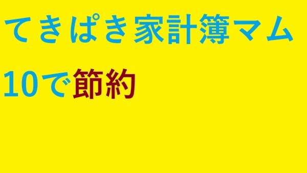 てきぱき家計簿マム10で節約