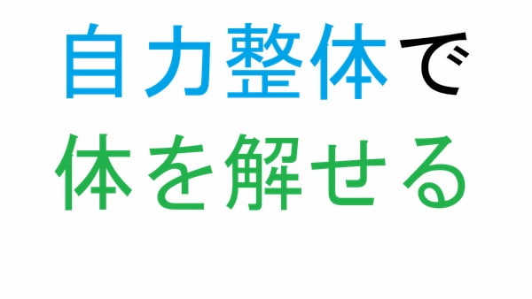 自力整体で体を解せる